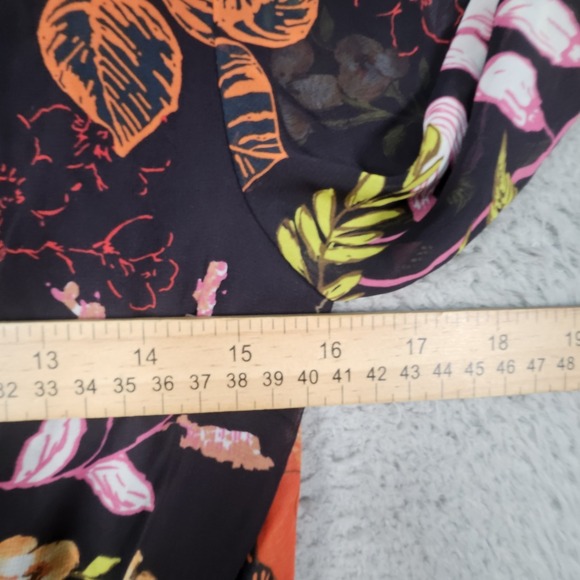 Lulus Maxi Dress Womens S Dark Floral Side Slit Babydoll Formal Elegant Timeless - Picture 13 of 15